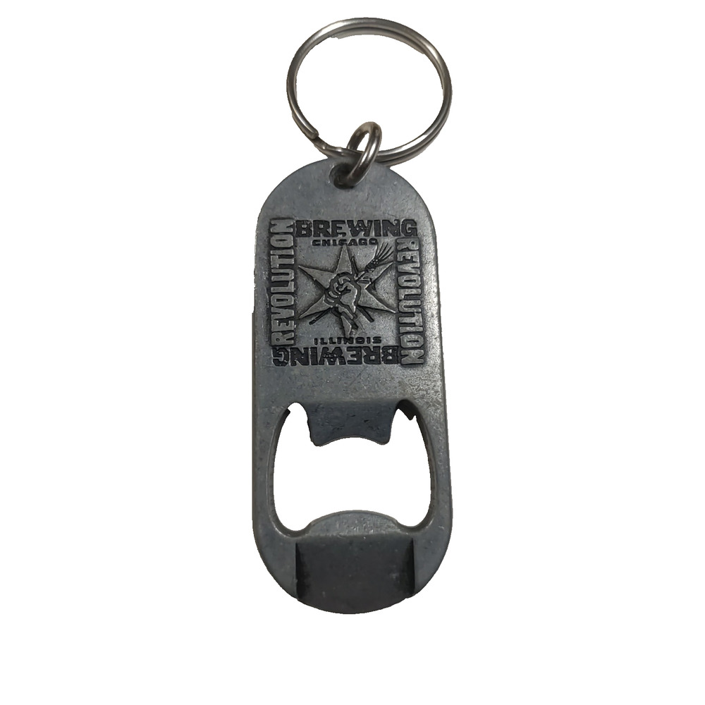Revolution Brewing Chicago Illinois Keychain Bottle Opener Pewter USA
